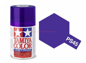 Tamiya - Spray Policarbonato Purpura Traslucido, (85045) ,Bote 100 ml, Ref: PS-45.