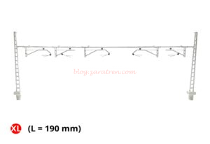 N-Train - Portico Rigido Renfe, CR-160, seis ménsulas, 190 mm, Escala N, Ref: 22428