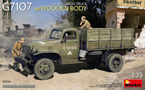 Miniart Models - Vehiculo G7107 1,5t 4x4 Cargo Truck w/Wooden Body, Escala 1:35, Ref: 35386