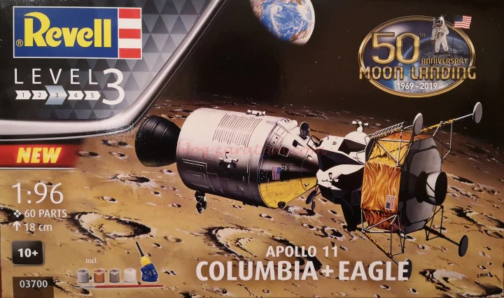 Revell – Apollo 11 » Columbia & Eagle «, 50 años de aterrizaje lunar, Escala 1:96, Ref: 03700