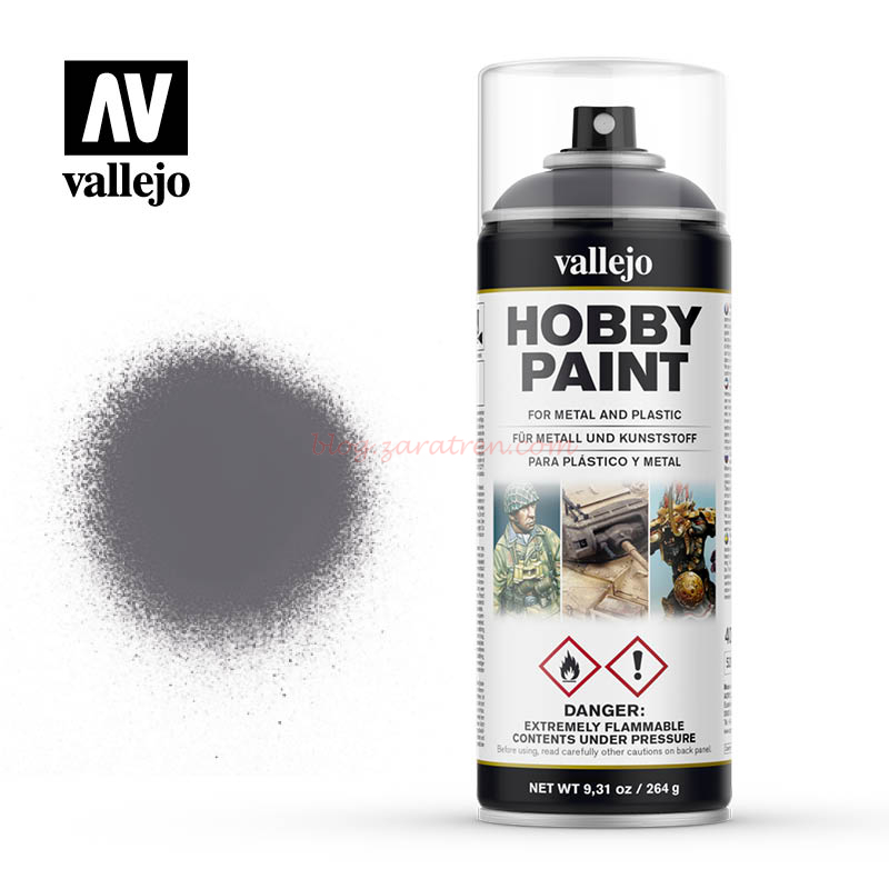 Vallejo – Gris Metalizado, Spray de 400 ml, Ref: 28.031.