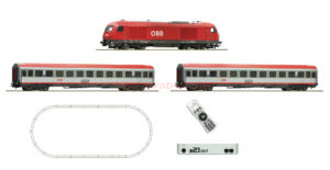 Roco - Set de iniciación Loc. Diesel clase 2016 Express Train, OBB, Dos coches, Digital, Z21, mando, Ref: 51341