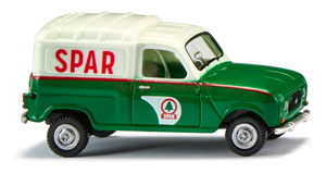 Wiking - Renault R4 " Spar ", Color Verde y blanco, Epoca III, Escala H0, Ref: 022504.