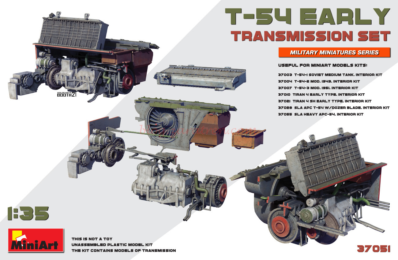Miniart Models – Conjunto de Transmisión Anticipada T-54, Escala 1:35, Ref: 37051.