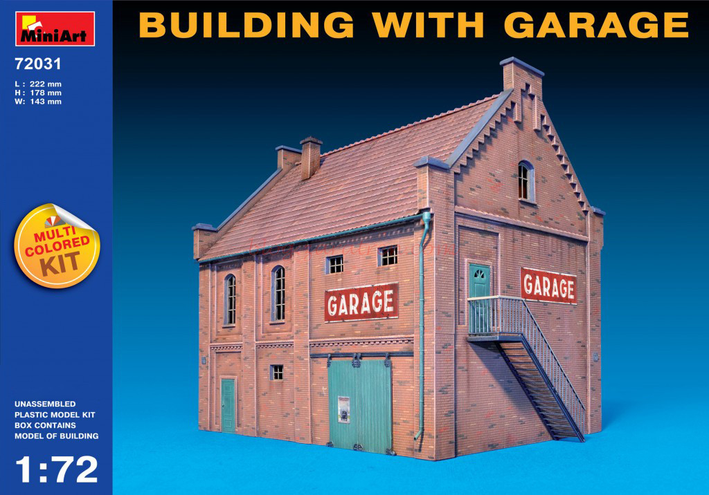 Miniart – Edificio con Garaje, Escala 1:72, Ref: 72031.