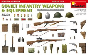Miniart - Figuras Armas y Equipo de Infantería Soviética, Escala 1:35, Ref: 35304