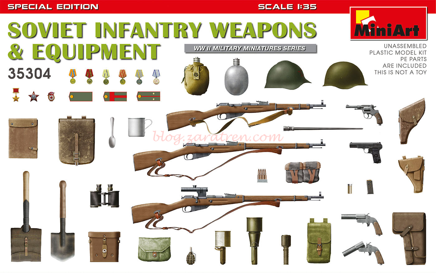 Miniart – Figuras Armas y Equipo de Infantería Soviética, Escala 1:35, Ref: 35304