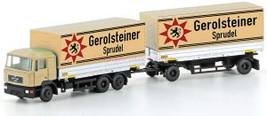 minis Lemke - Camión MAN F90 con remolque, " Gerolsteiner ", Escala N, Ref: LC4604