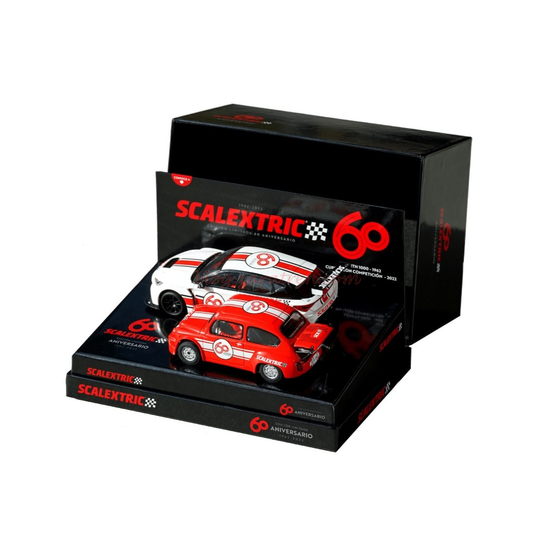 Scalextric – Pack 60 Aniversario Abarth 1000 + Cupra TCR, Escala 1/32, Ref: U10421S300