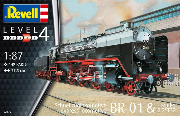 Revell – Locomotora BR 01 & Tender 2’2′ T32, Escala 1:87, Ref: 02172