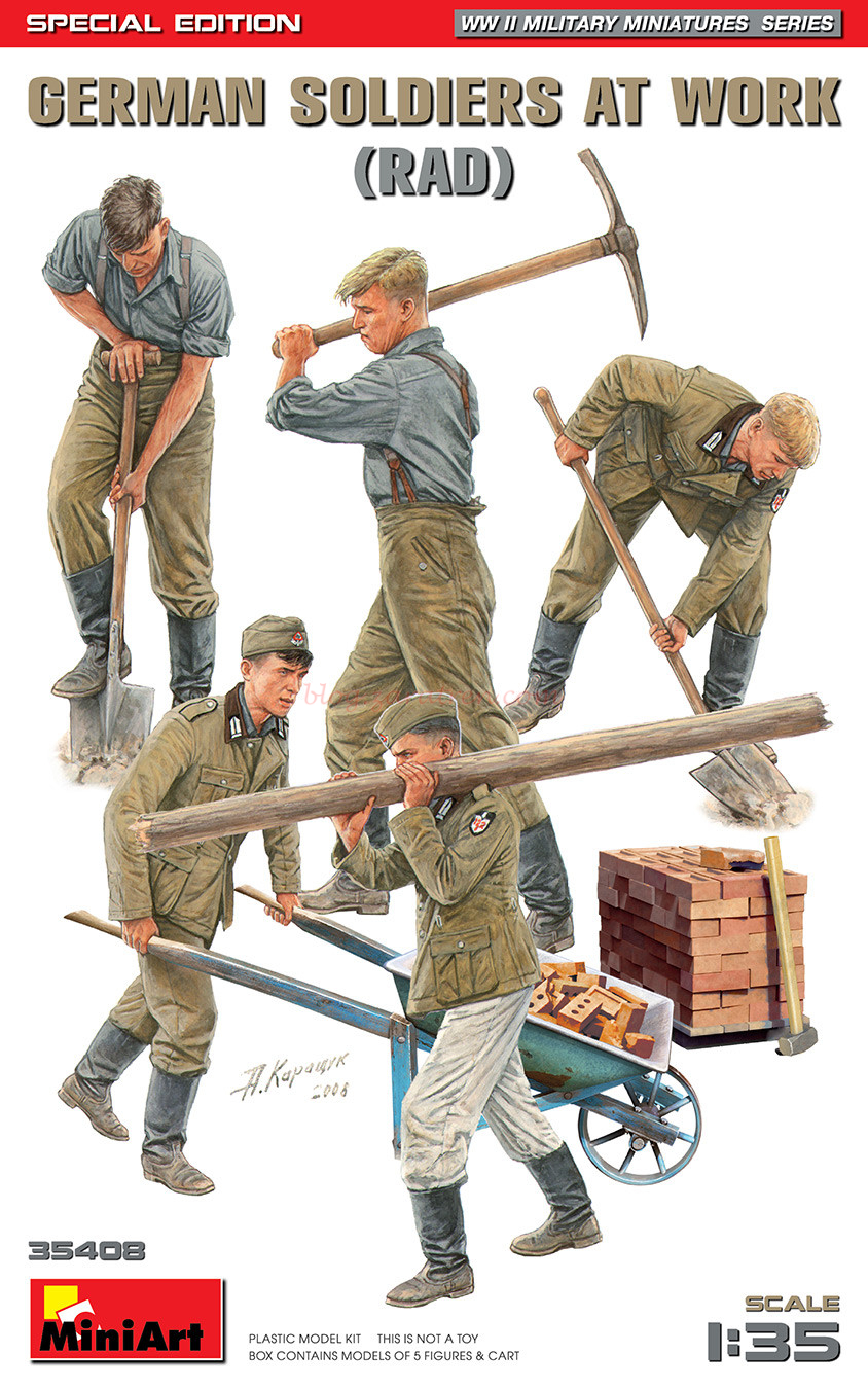 Miniart – Figuras de Soldados Alemanes en el Trabajo, Escala 1:35, Ref: 35408.