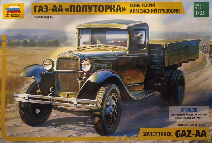Zvezda – Camión del Ejército Soviético Gaz-AA, Escala 1:35, Ref: 3602