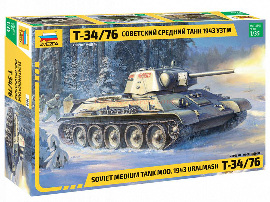 Zvezda – Tanque Medio Soviético T-34/76, Escala 1:35, Ref: 3689