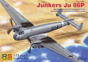 Rs Models - Avión Junkers Ju-86P, Escala 1:72, Ref: 92276