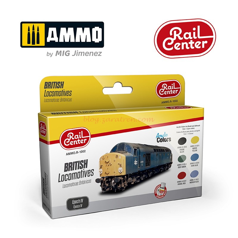 Ammo of mig Jimenez – Set de Rail Center, Locomotoras Británicas Época IV. Ref: AMMO.R-1002