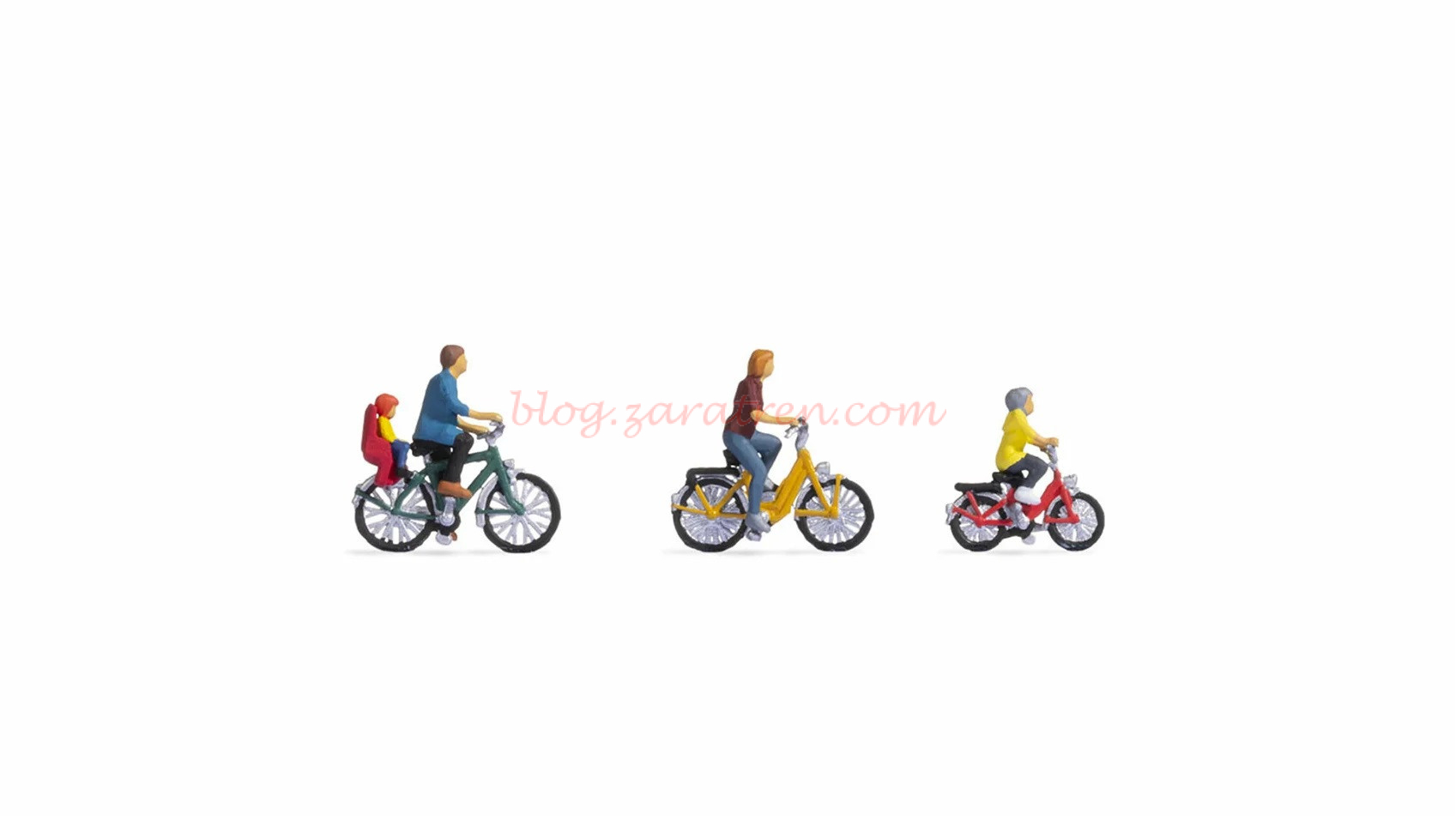Noch – Familia de excursión en bicicleta, Tres figuras, Escala H0, Ref: 15909
