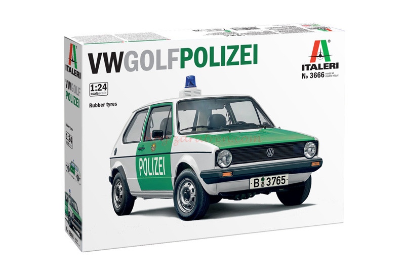 Italeri – Coche VW Golf Policía, Escala 1:24, Ref: 3666.