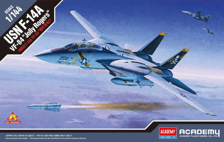 Academy – Avión USN F-14A VF-84 «Jolly Rogers», Escala 1:72, Ref: 12626