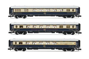 Arnold - Set 3 coches «Venice Simplon Orient Express», 1 Rest., 1 Rest. cocina, 1 coche servicio, Epoca IV-V, Esc. N, Ref: HN4398