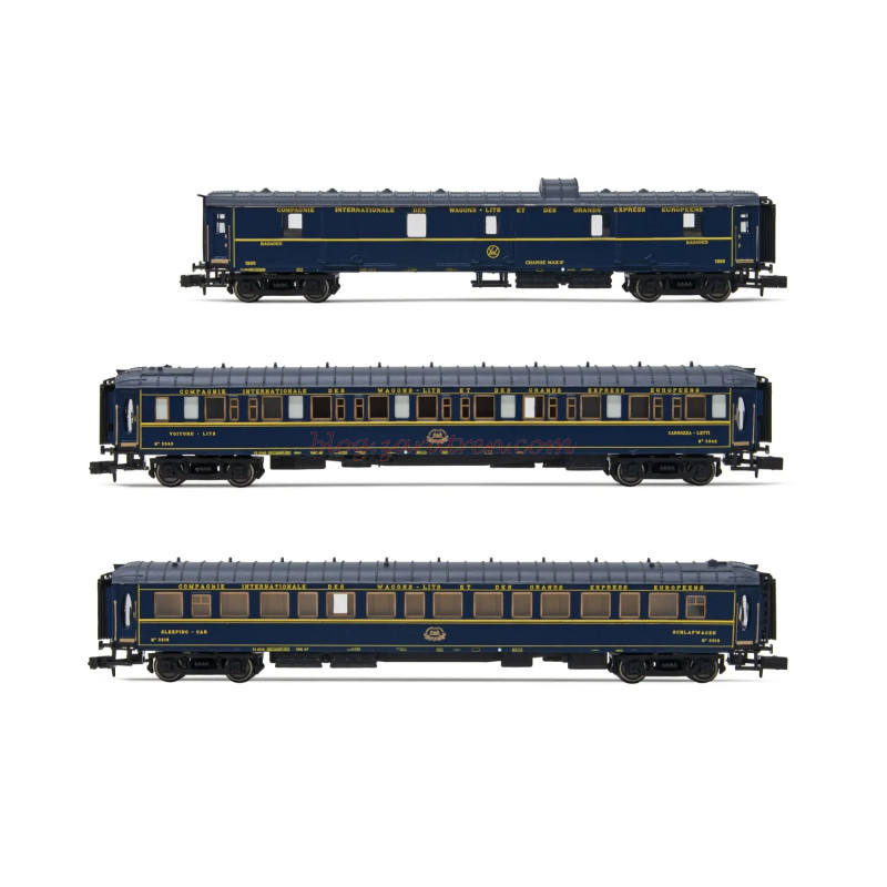 Arnold – Set 3 coches «Train Bleu», compuesto de 1 furgón y 2 coches camas Lx, Epoca III, Esc. N, Ref: HN4401
