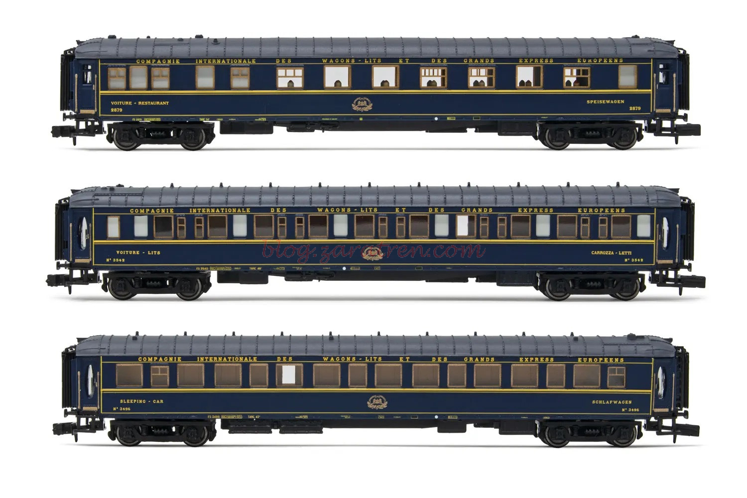 Arnold – Set 3 coches «Train Bleu», compuesto de 1 Restaurante y 2 coches camas Lx, Epoca III, Esc. N, Ref: HN4402