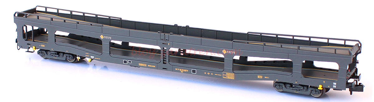 Mftrain – Porta-automóviles serie 9.500, DDMA-9506, versión original RENFE, Epoca IV, Escala N, Ref: N33281