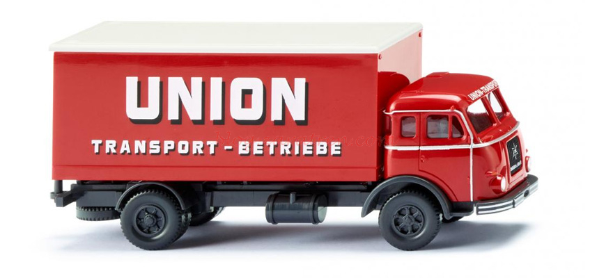 Wiking – Camión (Henschel) «Union Transport», Color Rojo, Escala H0, Ref: 042502
