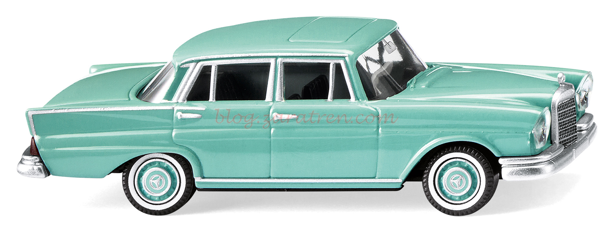 Wiking – Mercedes 220 S, Color Turquesa pastel, Escala H0, Ref: 082410