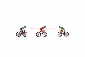 Noch - Conjunto de tres ciclistas de carretas, tres figuras, Escala H0, Ref: 15897