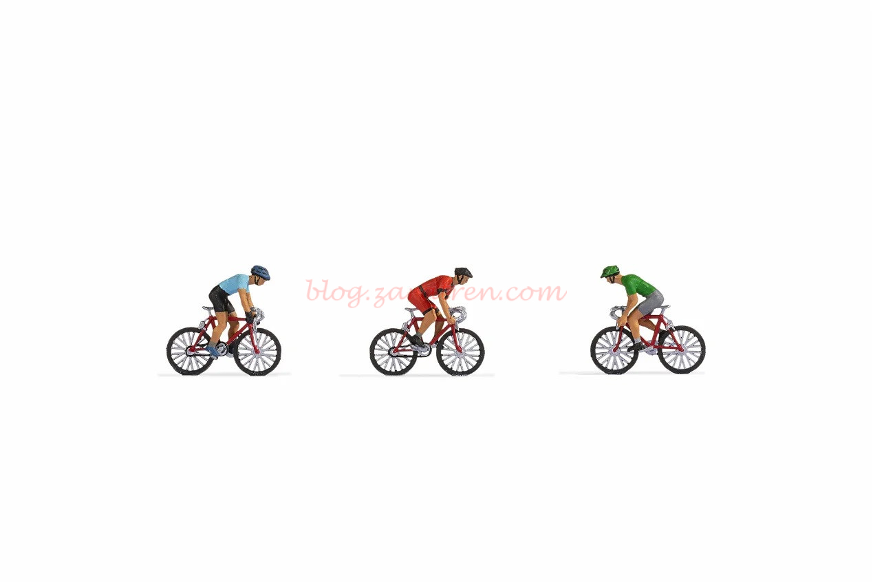 Noch – Conjunto de tres ciclistas de carretas, tres figuras, Escala H0, Ref: 15897