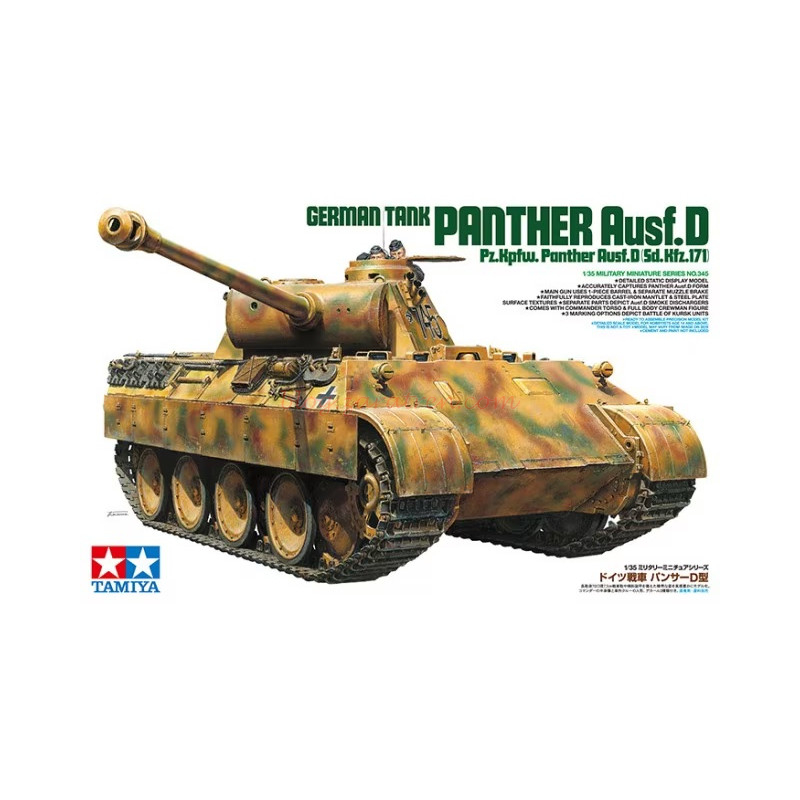 Tamiya – Tanque Alemán Panther Ausf.D, Escala 1:35, Ref: 35345.