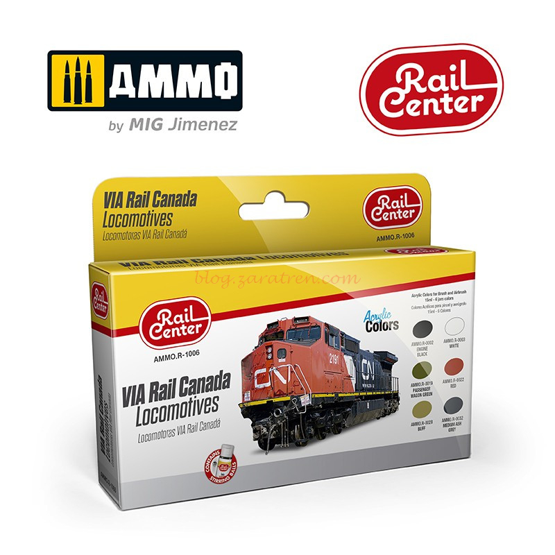 Ammo – Set de Rail Center, Locomotoras Canadienses. Ref: AMMO.R-1006