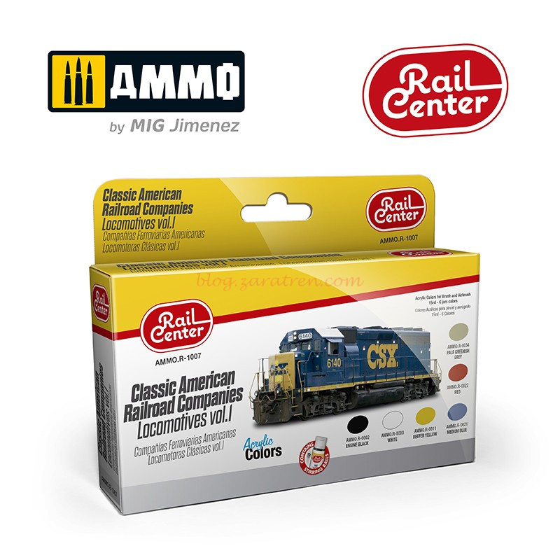 Ammo – Set de Rail Center, Locomotoras Americanas Clasicas Vol. 1. Ref: AMMO.R-1007