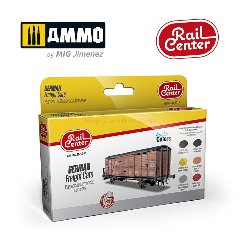 Ammo – Set de Rail Center, Vagones de Mercancias Alemanes. Ref: AMMO.R-1011