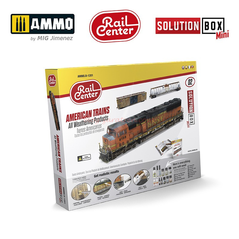 Ammo – Set para trenes Americanos, Todos los productos para envejecer. Ref: AMMO.R-1201
