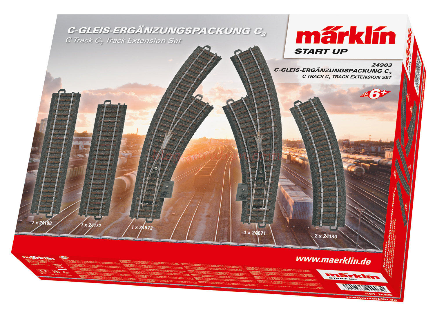 Marklin – Set de vias C3, Marklin C, Escala H0, Ref: 24903