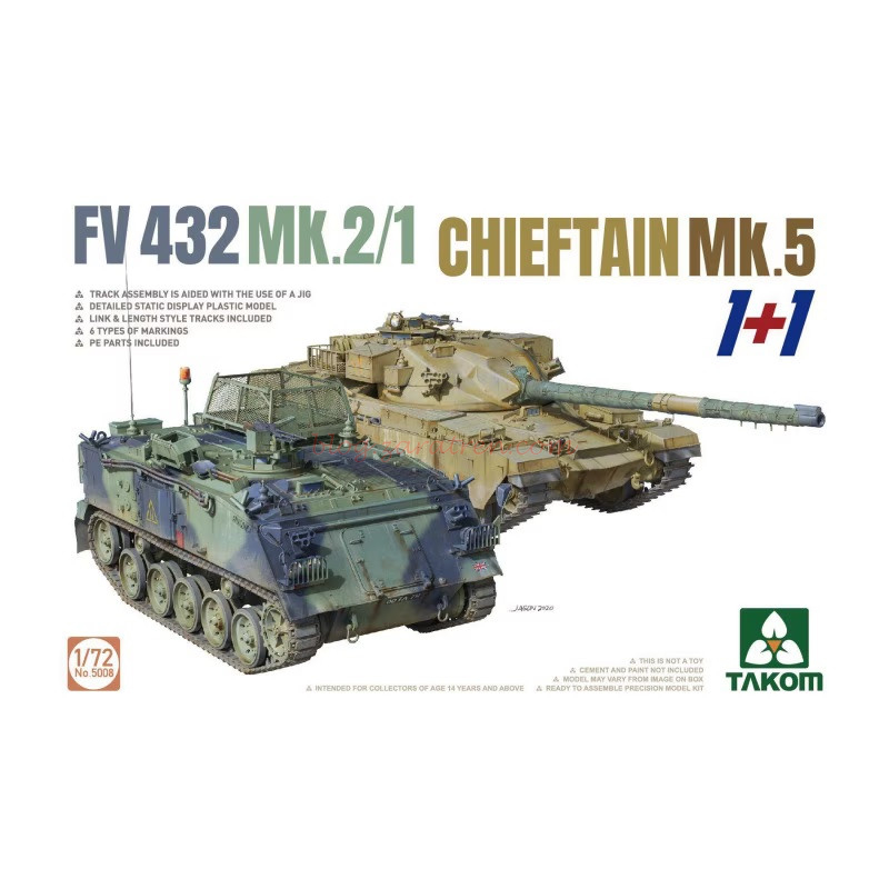 Takom – Tanques FV432 Mk.2/1 Chieftain Mk. 5, Escala 1:72, Ref: 5008