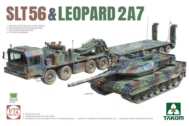 Takom – Vehiculos SLT56 & Leopard 2 A7, Escala 1:72, Ref: 5011