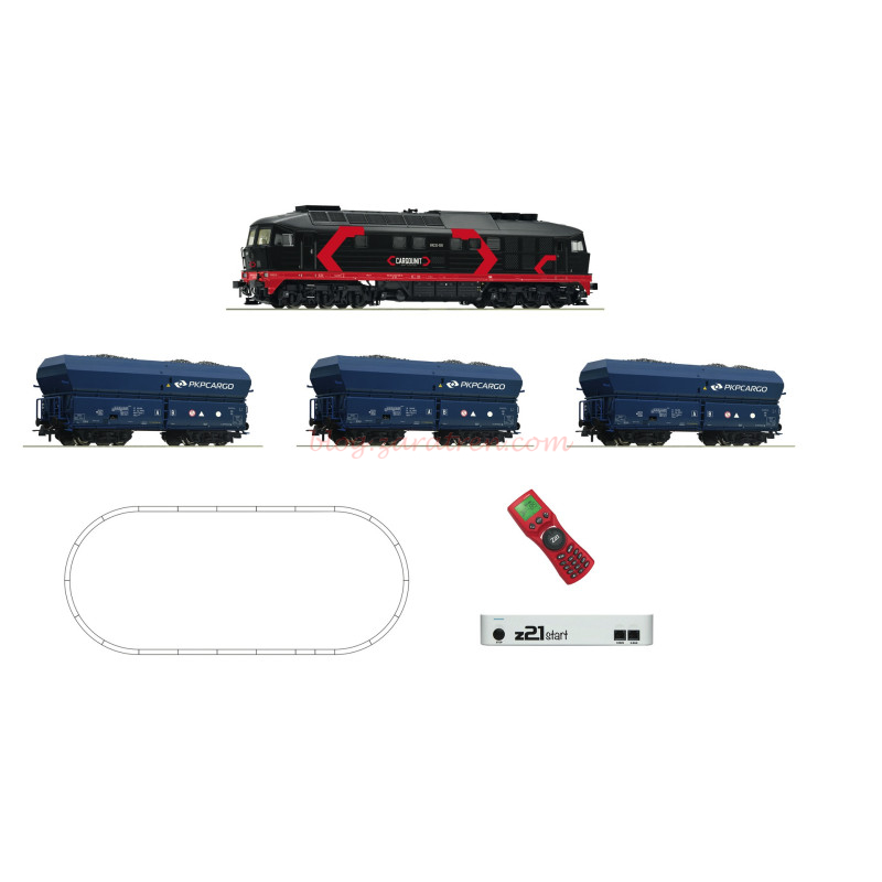 Roco – Set de iniciación Loc. Diesel clase 232 Digital, PKP, Con tres vagones mercancias, Z21 y mando, Ref: 51342