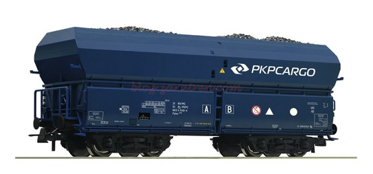 Roco – Vagón tipo Tolva, carga de carbón, Cargounit/PKP, De Set, Epoca VI, Escala H0, Ref: 51342V