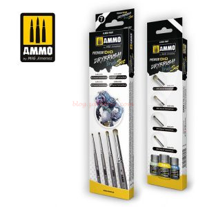 Ammo Mig Jimenez - Brush Set, Set de pinceles para Premium Dio Drybrush, Ref: A.MIG-7607