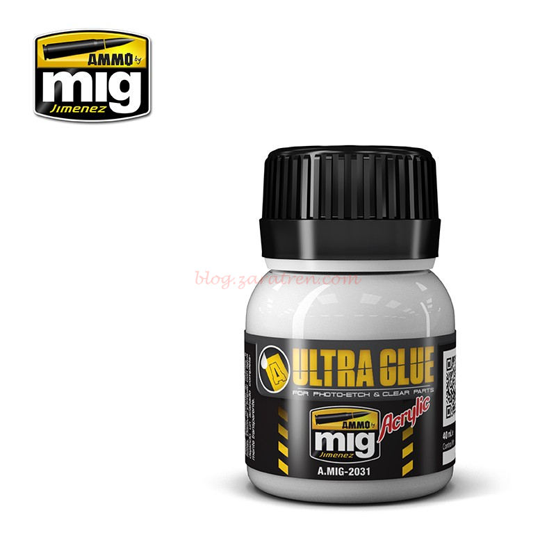 Ammo Mig Jimenez – Ultra Glue – para Grabados, Piezas Transparentes, (Pegamento Acrílico a Base de Agua), Bote 40 ml, Ref: A.MIG-2031