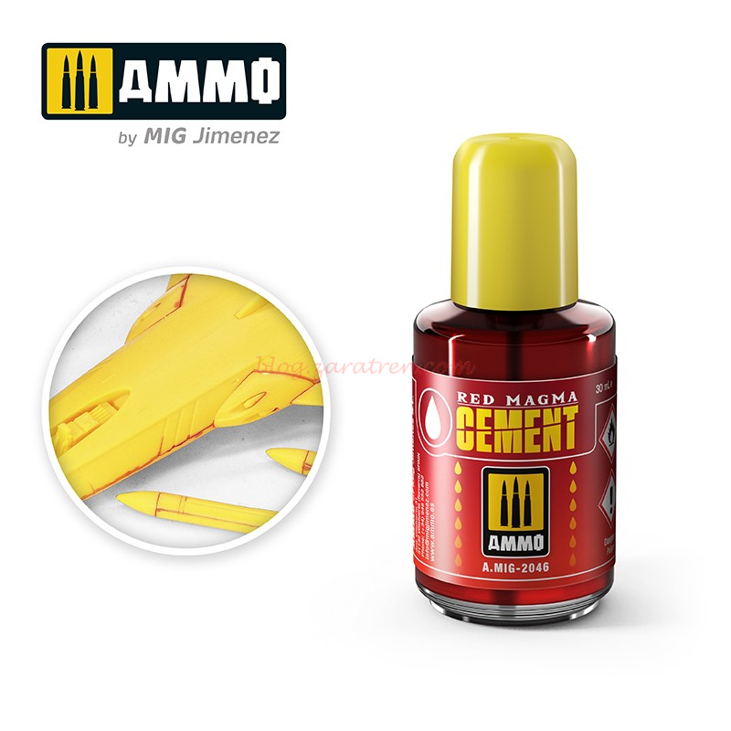 Ammo Mig Jimenez – Pegamento Magma Rojo (Pegamento Instantaneo Extrafino), Bote 30 ml. Ref: A.MIG-2046