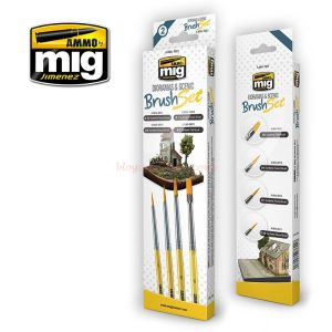 Ammo Mig Jimenez - Brush Set, Set de pinceles para dioramas y terrenos, Ref: A.MIG-7601