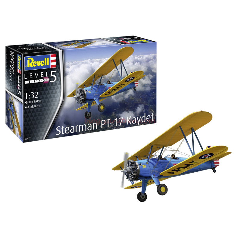 Revell – Avión Stearman PT-17 Kaydet, Escala 1:32, Ref: 03837