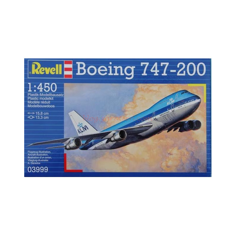 Revell – Avión Boeing 747-200, Escala 1:144, Ref: 03999