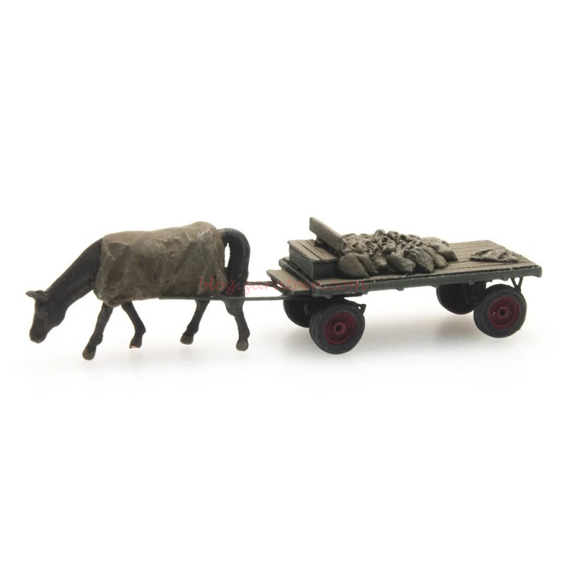 Artitec – Carromato de carbón con caballo, montado y pintado, excelente calidad, Escala N, Ref: 316.051