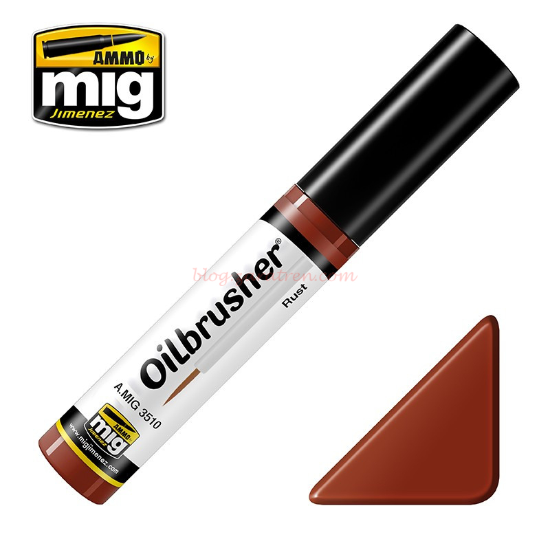 Ammo Mig Jimenez – Oilbrusher, Óxido, Pintura al óleo con fino pincel aplicador, 10 ml, Ref: A.MIG-3510