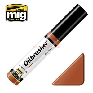 Ammo Mig Jimenez - Oilbrusher, Rojo Teja, Pintura al óleo con fino pincel aplicador, 10 ml, Ref: A.MIG-3525