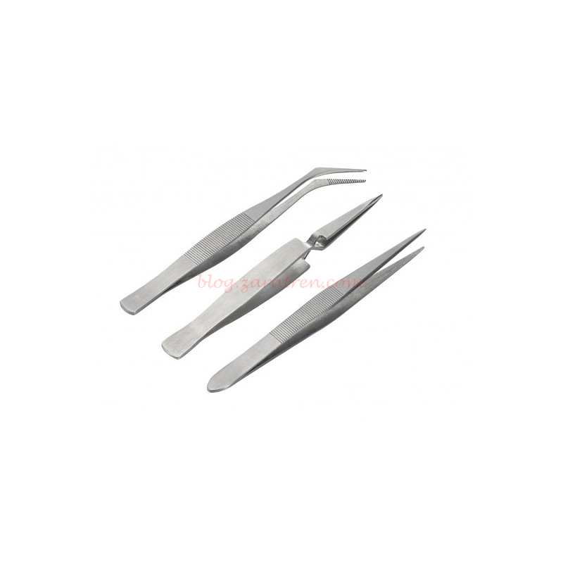 Revell – Juego de 3 pinzas de acero inoxidable, para modelismo, Ref: 39063